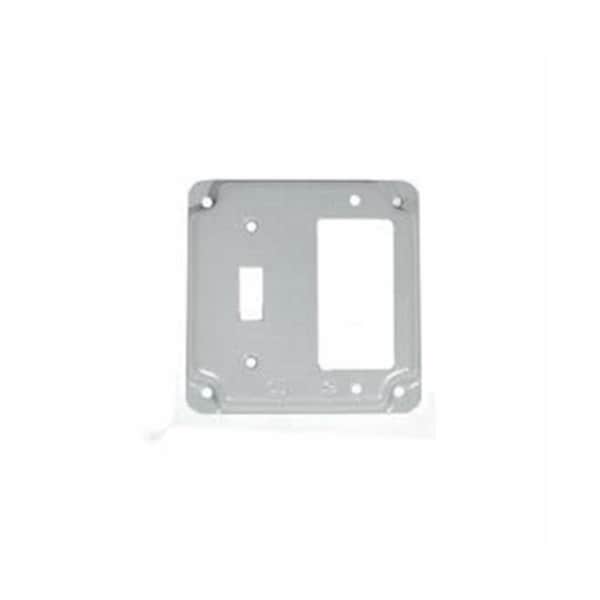 Mulberry Box Cover, Switch Box Type, 2 Gang, Steel, GFCI Receptacle/Toggle Switch, Raised Cover Type 11436 - main